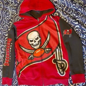 Youth Boys Medium (10-12) Buccaneers Zip-Up Hoodie